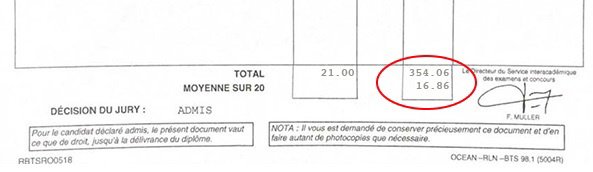 Bulletin relevé de notes de pour son BTS GA Bulletin relevé de notes de pour son BTS GA